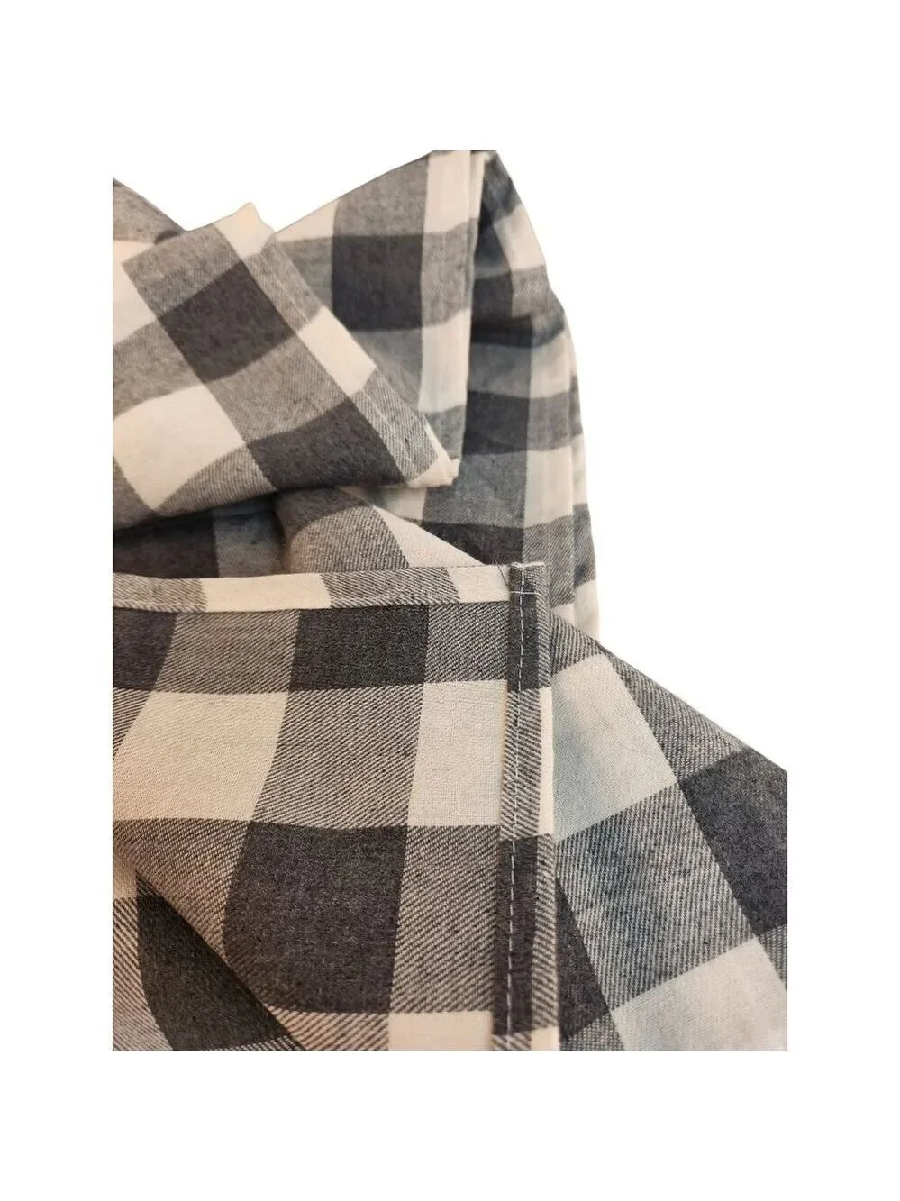 Gray & Cream Buffalo Checkered Cotton Table Runner 12x70 Inches Classic Farmhous